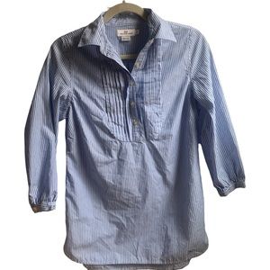 Vinyard Vines Oversized Popover Pintuck Striped Cotton Blouse Bust 36" Sz 0